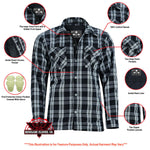 Checkered Men's Armored Black and White Flannel Shirt