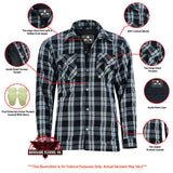 Checkered Men's Armored Black and White Flannel Shirt