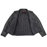 Classic Star Black Men's Leather Motorcycle Jacket – Adjustable Fit
