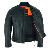 Men's Premium Vented Motorcycle Jacket – Side Laces