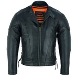 Men's Premium Vented Motorcycle Jacket – Side Laces