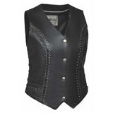 Cowgirl - Women's Studded Leather Motorcycle Vest