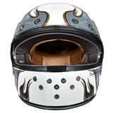 D.O.T. & ECE Daytona Retro Full Face Motorcycle Helmet: Vintage Style for Men, Women, & Youth - W/ Flames