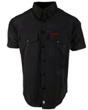 Performance Tech Black Hybrid Button Up Shirt (Hidden Snap Collars)