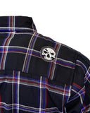 The "Patriot" Red, White, Blue & Black Flannel (Hidden Snap Collars)