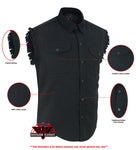 Men's Black Lightweight Sleeveless Denim Shirt