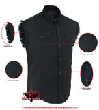Men's Black Lightweight Sleeveless Denim Shirt