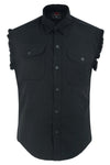 Men's Black Lightweight Sleeveless Denim Shirt