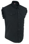 Men's Black Lightweight Sleeveless Denim Shirt