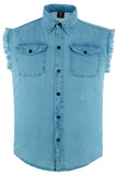 Men's Blue Lightweight Sleeveless Denim Shirt