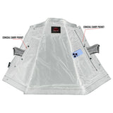 Men's Leather-Denim Combo Motorcycle Vest w/ Scoop Collar