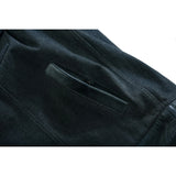 Men's Leather-Denim Combo Motorcycle  Vest - No Collar