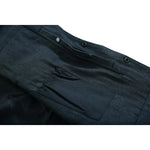 Men's Leather-Denim Combo Motorcycle  Vest - No Collar