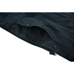 Men's Leather-Denim Combo Motorcycle  Vest - No Collar