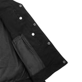 Men's Black Denim Motorcycle Vest – Single Panel Back