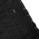 Men's Black Denim Motorcycle Vest – Single Panel Back