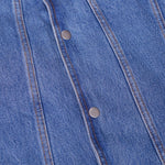 Men's Blue Denim Motorcycle Vest with Lace & Pockets
