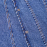 Men's Blue Denim Motorcycle Vest with Lace & Pockets