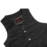 Men's Traditional Motorcycle Denim Vest with Plain Sides