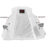 Men's Traditional Denim Motorcycle Vest with Side Laces – Smart Access Pockets
