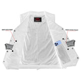 Men's Traditional Denim Motorcycle Vest with Side Laces – Smart Access Pockets