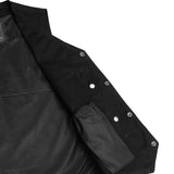 Men's Traditional Denim Motorcycle Vest with Side Laces – Smart Access Pockets