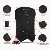 Men's Ten Pocket Denim Utility Vest - TALL