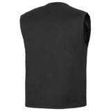 Men's Black Plain sides Denim Motorcycle Vest –  Heavy Snaps