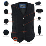 Women's Denim Classic Plain Sides Vest