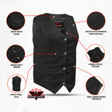 Women's Denim Classic Plain Sides Vest