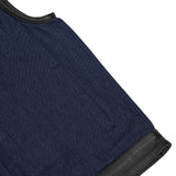 Men's Upgraded Broken Blue Denim Motorcycle Vest w/Leather Trimming