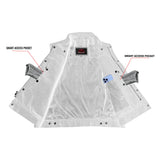 Snap Front Men's Denim Motorcycle Vest  - Black