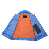 Men's Snap Front Blue Denim Motorcycle Vest
