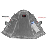 Men's Snap Front Blue Denim Motorcycle Vest