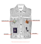 Men's Snap Front Blue Denim Motorcycle Vest