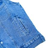Men's Snap Front Blue Denim Motorcycle Vest