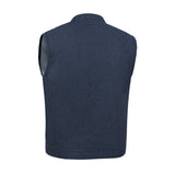 Men's Blue Rough Rub-Off Raw Finish Denim Vest