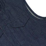 Men's Blue Rough Rub-Off Raw Finish Denim Vest