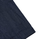 Men's Blue Rough Rub-Off Raw Finish Denim Vest