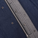 Men's Blue Rough Rub-Off Raw Finish Denim Vest