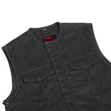 Men's Upgraded All-Black Denim Motorcycle Vest – Smart Access Pockets