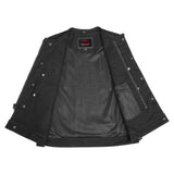 Men's Upgraded All-Black Denim Motorcycle Vest – Smart Access Pockets