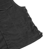 Men's Upgraded All-Black Denim Motorcycle Vest – Smart Access Pockets