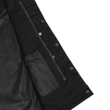 Men's Upgraded All-Black Denim Motorcycle Vest – Smart Access Pockets