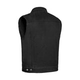 Men's Snap/Zipper Front Black - Denim Motorcycle Vest