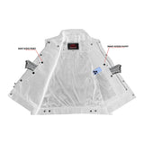Men's Snap/Zipper Front Black - Denim Motorcycle Vest