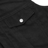 Men's Snap/Zipper Front Black - Denim Motorcycle Vest