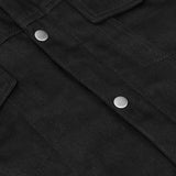 Men's Snap/Zipper Front Black - Denim Motorcycle Vest
