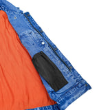 Blue Men's  denim motorcycle vest with Snap/Zipper Front