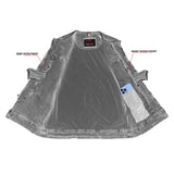 Mens Blue Denim Motorcycle Vest with Concealed Snaps & Zipper